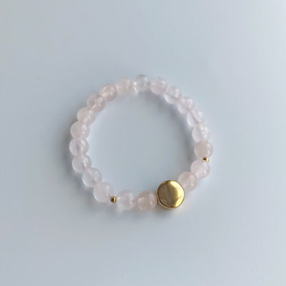 Bracelet en pierres semi-précieuses Quartz rose