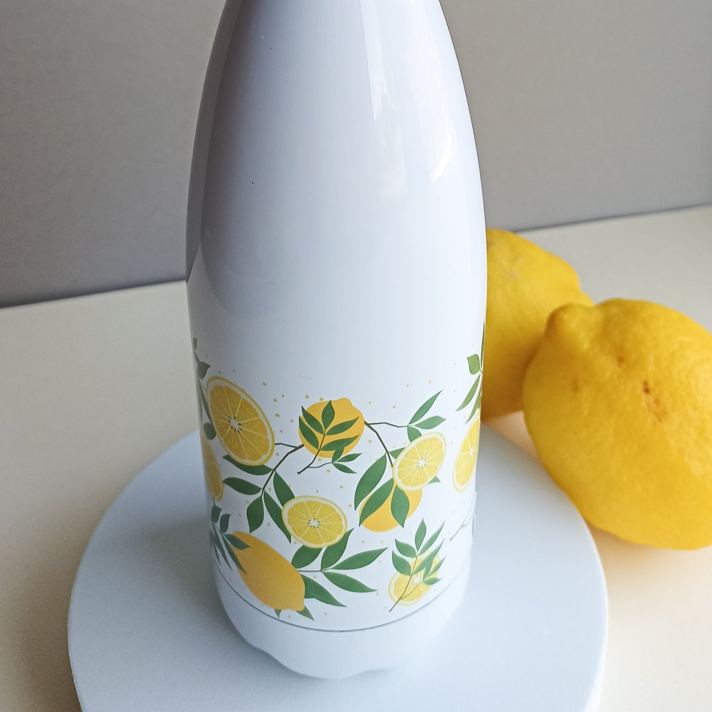 Bouteille isotherme "Citrons" blanche